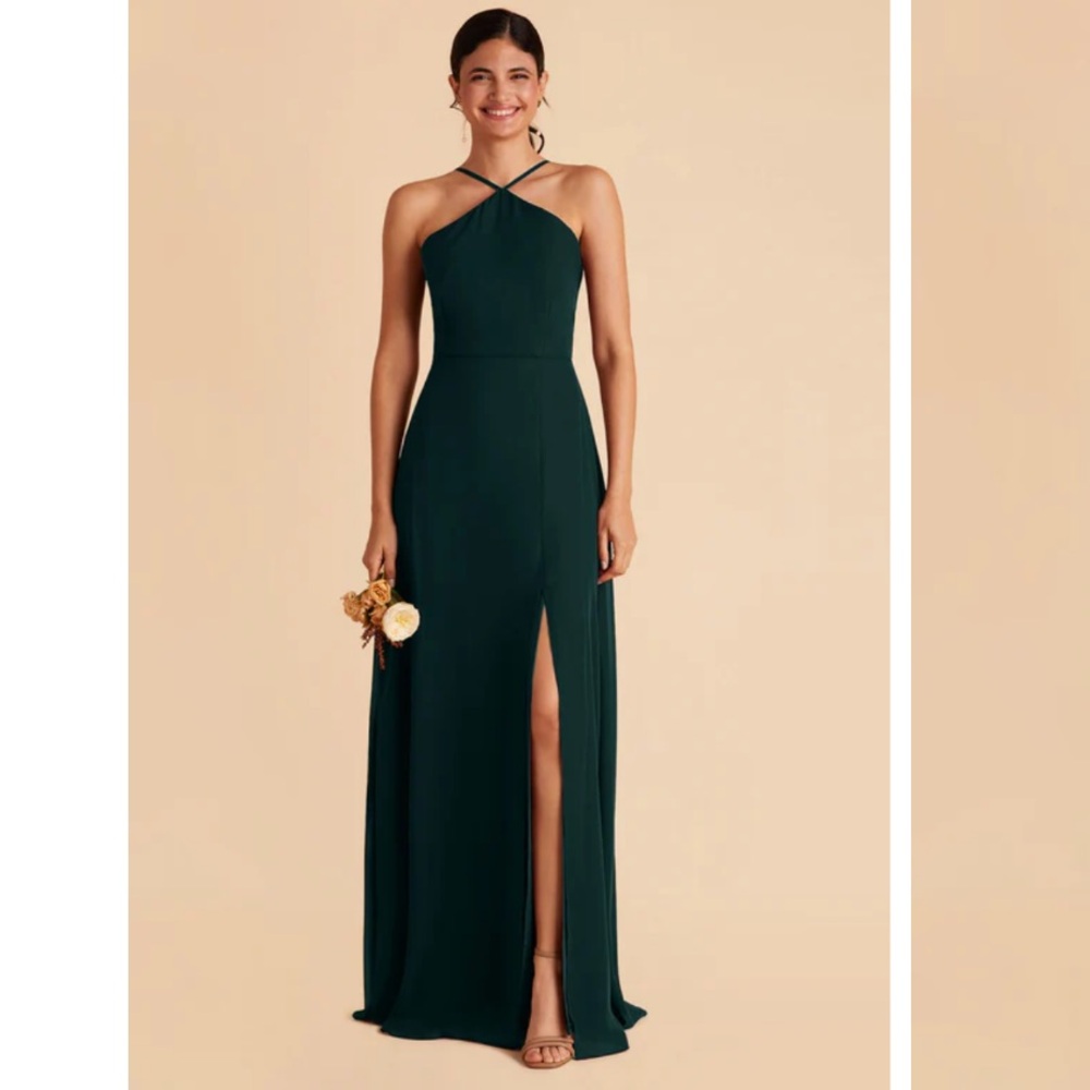 Birdy Grey Dark Green emerald Halter Bridesmaid Dress